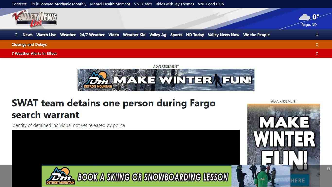 SWAT team detains one person during Fargo search warrant